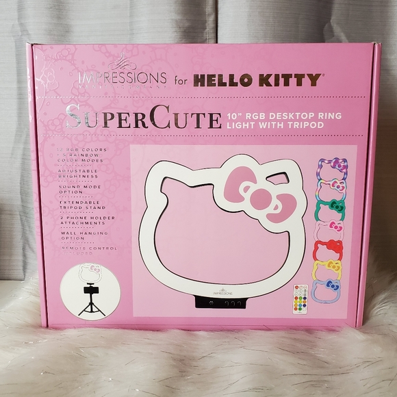 IMPRESSIONS FOR HELLO KITTY super cute 10" rgb desktop ring light with tripod - Picture 1 of 6